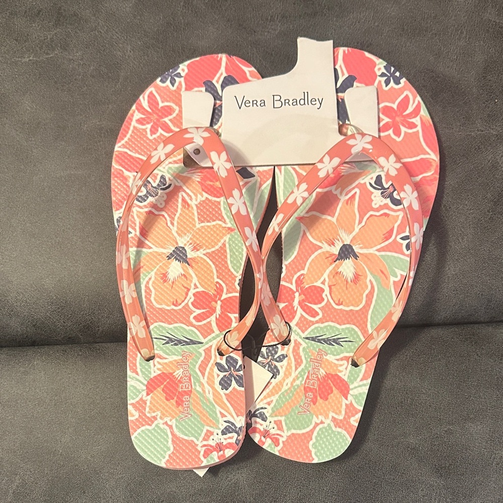Vera Bradley Coral and Mint Floral Sandals